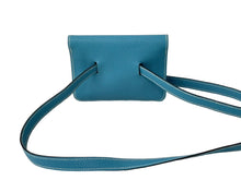 Load image into Gallery viewer, HERMES エルメス ポシェットグリーン ショルダーバッグ □G刻印 トゴ ブルージーン シルバー金具 美品 中古 66500