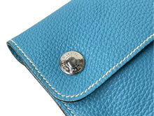 Load image into Gallery viewer, HERMES エルメス ポシェットグリーン ショルダーバッグ □G刻印 トゴ ブルージーン シルバー金具 美品 中古 66500