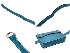 HERMES エルメス ポシェットグリーン ショルダーバッグ □G刻印 トゴ ブルージーン シルバー金具 美品 中古 66500