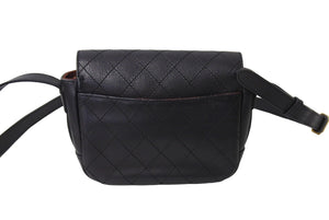 CHANEL シャネル Wフラップ マトラッセ ショルダーバッグ ココマーク 24番台 ラムスキン ブラック ゴールド金具 美品 中古 66510