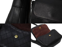 Load image into Gallery viewer, CHANEL シャネル Wフラップ マトラッセ ショルダーバッグ ココマーク 24番台 ラムスキン ブラック ゴールド金具 美品 中古 66510