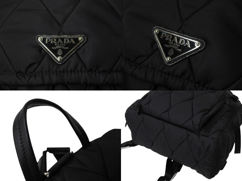 極美品 PRADA プラダ キルティング ナイロン バックパック
