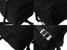画像をギャラリービューアに読み込む, 極美品 PRADA プラダ キルティング ナイロン バックパック リュック 1BZ020 トライアングルロゴ ブラック シルバー金具 中古 66512 