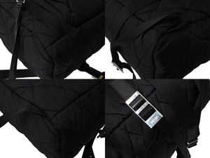 極美品 PRADA プラダ キルティング ナイロン バックパック リュック 1BZ020 トライアングルロゴ ブラック シルバー金具 中古 66512 