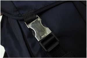 極美品 PRADA プラダ リュック バックパック 2VZ062 トライアングルロゴ ナイロン ネイビー シルバー金具 中古 66513 
