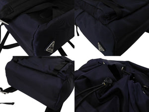 極美品 PRADA プラダ リュック バックパック 2VZ062 トライアングルロゴ ナイロン ネイビー シルバー金具 中古 66513 