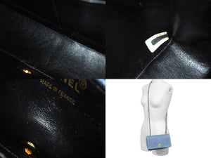 CHANEL シャネル デニム チェーン ミニ ショルダーバッグ ブルー フルフラップ ココマーク ロゴ ゴールド金具 美品 中古 66516