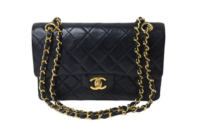 CHANEL シャネル チェーンショルダーバッグ マトラッセ23 Wフラップ ラムスキン 0番台 ブラック ゴールド 美品 中古 66519