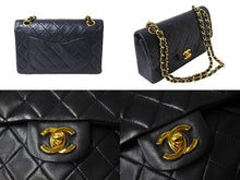 Load image into Gallery viewer, CHANEL シャネル チェーンショルダーバッグ マトラッセ23 Wフラップ ラムスキン 0番台 ブラック ゴールド 美品 中古 66519