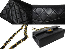 Load image into Gallery viewer, CHANEL シャネル チェーンショルダーバッグ マトラッセ23 Wフラップ ラムスキン 0番台 ブラック ゴールド 美品 中古 66519