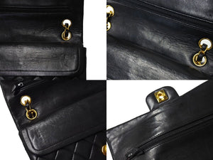 CHANEL シャネル チェーンショルダーバッグ マトラッセ23 Wフラップ ラムスキン 0番台 ブラック ゴールド 美品 中古 66519