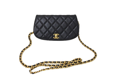 極美品 CHANEL シャネル マトラッセ チェーンショルダーバッグ 31番台 ラムスキン ブラック マッドゴールド金具 中古 66520