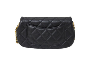 極美品 CHANEL シャネル マトラッセ チェーンショルダーバッグ 31番台 ラムスキン ブラック マッドゴールド金具 中古 66520