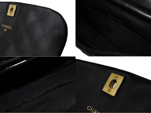 極美品 CHANEL シャネル マトラッセ チェーンショルダーバッグ 31番台 ラムスキン ブラック マッドゴールド金具 中古 66520