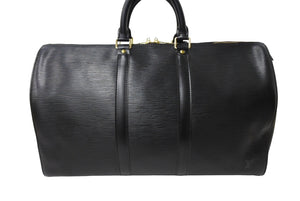 Louis Vuitton ルイヴィトン エピ キーポル45 ボストンバッグ 旅行カバン M59062 エピレザー ノワール ゴールド 美品 中古 66521