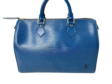Load image into Gallery viewer, LOUIS VUITTON ルイヴィトン スピーディ30 エピ ボストンバッグ M43005 PVC レザー ブルー ゴールド金具 美品 中古 66523
