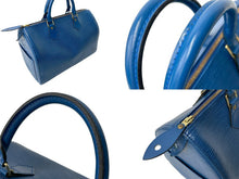 Load image into Gallery viewer, LOUIS VUITTON ルイヴィトン スピーディ30 エピ ボストンバッグ M43005 PVC レザー ブルー ゴールド金具 美品 中古 66523