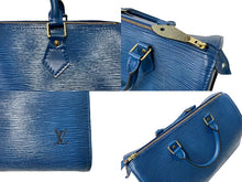 Load image into Gallery viewer, LOUIS VUITTON ルイヴィトン スピーディ30 エピ ボストンバッグ M43005 PVC レザー ブルー ゴールド金具 美品 中古 66523