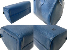 Load image into Gallery viewer, LOUIS VUITTON ルイヴィトン スピーディ30 エピ ボストンバッグ M43005 PVC レザー ブルー ゴールド金具 美品 中古 66523