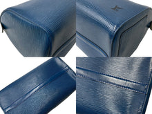 Load image into Gallery viewer, LOUIS VUITTON ルイヴィトン スピーディ30 エピ ボストンバッグ M43005 PVC レザー ブルー ゴールド金具 美品 中古 66523