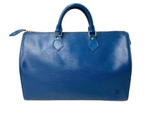 Load image into Gallery viewer, LouisVuitton ルイヴィトン スピーディ35 ハンドバッグ ボストンバッグ エピレザー M42995 ブルー ゴールド 美品 中古 66524