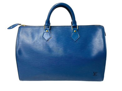 LouisVuitton ルイヴィトン スピーディ35 ハンドバッグ ボストンバッグ エピレザー M42995 ブルー ゴールド 美品 中古 66524