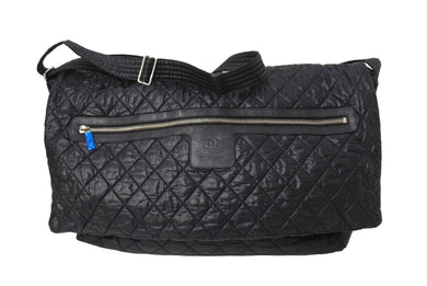 CHANEL シャネル コココクーン ショルダーバッグ 13番台 ココマーク ナイロン レザー ブラック シルバー金具 美品 中古 66529