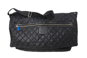 CHANEL シャネル コココクーン ショルダーバッグ 13番台 ココマーク ナイロン レザー ブラック シルバー金具 美品 中古 66529