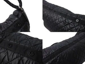 CHANEL シャネル コココクーン ショルダーバッグ 13番台 ココマーク ナイロン レザー ブラック シルバー金具 美品 中古 66529