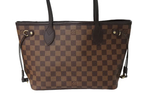 LOUIS VUITTON ルイ ヴィトン ネヴァーフルPM トートバッグ N51109 ダミエ エベヌ キャンバス ブラウン 美品 中古 66531