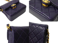 Load image into Gallery viewer, 極美品 CHANEL シャネル ミニ マトラッセ チェーン ショルダーバッグ 1番台 パープル ゴールド ラムスキン ゴールド金具 ココマーク 中古 66533