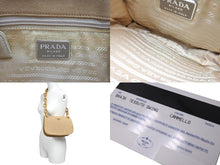 画像をギャラリービューアに読み込む, PRADA プラダ プラチェーンショルダーバッグ B6436 べっ甲柄 ベージュ コットンキャンバス 美品 中古 66534 
