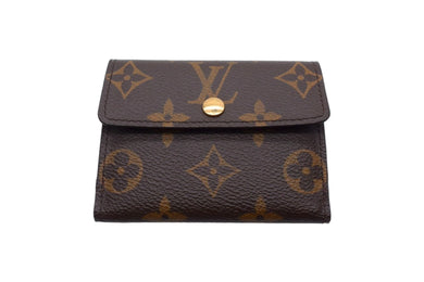 新品同様 LOUIS VUITTON ルイヴィトン ラドロー コインケース カードケース付 廃番 ブラウン モノグラム M61927 ゴールド金具 中古 66536
