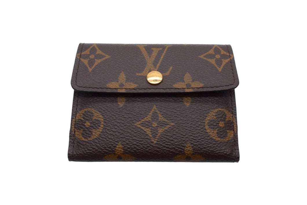 新品同様 LOUIS VUITTON ルイヴィトン ラドロー コインケース カードケース付 廃番 ブラウン モノグラム M61927 ゴールド金具 中古 66536