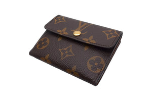 新品同様 LOUIS VUITTON ルイヴィトン ラドロー コインケース カードケース付 廃番 ブラウン モノグラム M61927 ゴールド金具 中古 66536