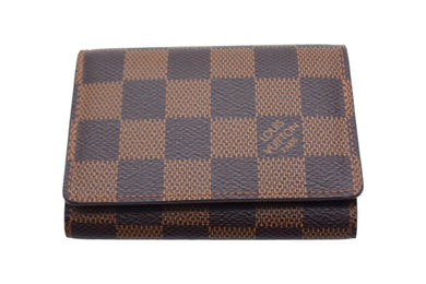 極美品 LOUIS VUITTON ルイヴィトン アンヴェロップ カルト ドゥ ヴィジット カードケース N62920 ダミエ ブラウン 中古 66540