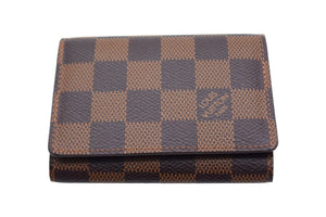 極美品 LOUIS VUITTON ルイヴィトン アンヴェロップ カルト ドゥ ヴィジット カードケース N62920 ダミエ ブラウン 中古 66540