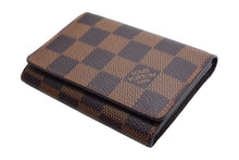 Load image into Gallery viewer, 極美品 LOUIS VUITTON ルイヴィトン アンヴェロップ カルト ドゥ ヴィジット カードケース N62920 ダミエ ブラウン 中古 66540