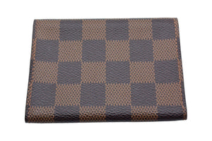 極美品 LOUIS VUITTON ルイヴィトン アンヴェロップ カルト ドゥ ヴィジット カードケース N62920 ダミエ ブラウン 中古 66540