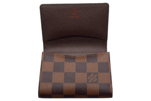 極美品 LOUIS VUITTON ルイヴィトン アンヴェロップ カルト ドゥ ヴィジット カードケース N62920 ダミエ ブラウン 中古 66540