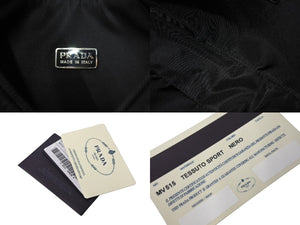 極美品 PRADA プラダ ホーボー ハンドバッグ ワンショルダーバッグ MV515 トライアングル ナイロン ブラック 中古 66548 