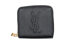 画像をギャラリービューアに読み込む, YVES SAINT LAURENT イヴサンローラン ラウンドファスナー コンパクトウォレット 568985 財布 レザー ブラック 美品 中古 66555 