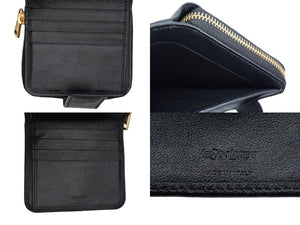 YVES SAINT LAURENT イヴサンローラン ラウンドファスナー コンパクトウォレット 568985 財布 レザー ブラック 美品 中古 66555 