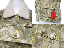 Load image into Gallery viewer, LOUIS VUITTON ルイヴィトン 村上隆 カモフラ モノグラム デニムジャケット サイズ38 2008aw RW082W コットン カーキ 美品 中古 66562