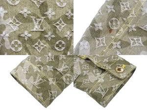 LOUIS VUITTON ルイヴィトン 村上隆 カモフラ モノグラム デニムジャケット サイズ38 2008aw RW082W コットン カーキ 美品 中古 66562