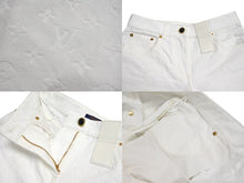 Load image into Gallery viewer, 極美品 LOUIS VUITTON ルイヴィトン LV モノグラム デニムパンツ ホワイト コットン ロゴ ボトムス RW232W YK1 FPPX27 サイズ34 中古 66564