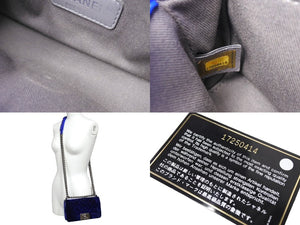 CHANEL シャネル ボーイシャネル チェーンショルダーバッグ20 17番台 A67085 ベロア レザー ブルー アンティークシルバー 美品 中古 66566