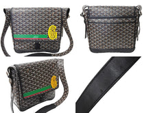 画像をギャラリービューアに読み込む, GOYARD ゴヤール グランブルーMM メッセンジャー ショルダーバッグ ペイント ブラック グリーン ピンク 美品 中古 66569