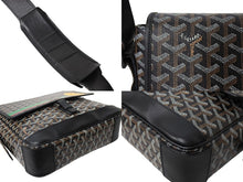 画像をギャラリービューアに読み込む, GOYARD ゴヤール グランブルーMM メッセンジャー ショルダーバッグ ペイント ブラック グリーン ピンク 美品 中古 66569