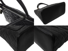 Load image into Gallery viewer, CHANEL シャネル 復刻トート トートバッグ 10番台 ココマーク カーフスキン キルティング ブラック シルバー金具 美品 中古 66575